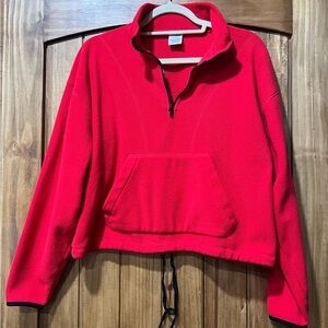 PINK Victoria's Secret Bright Red Fleece Pullover